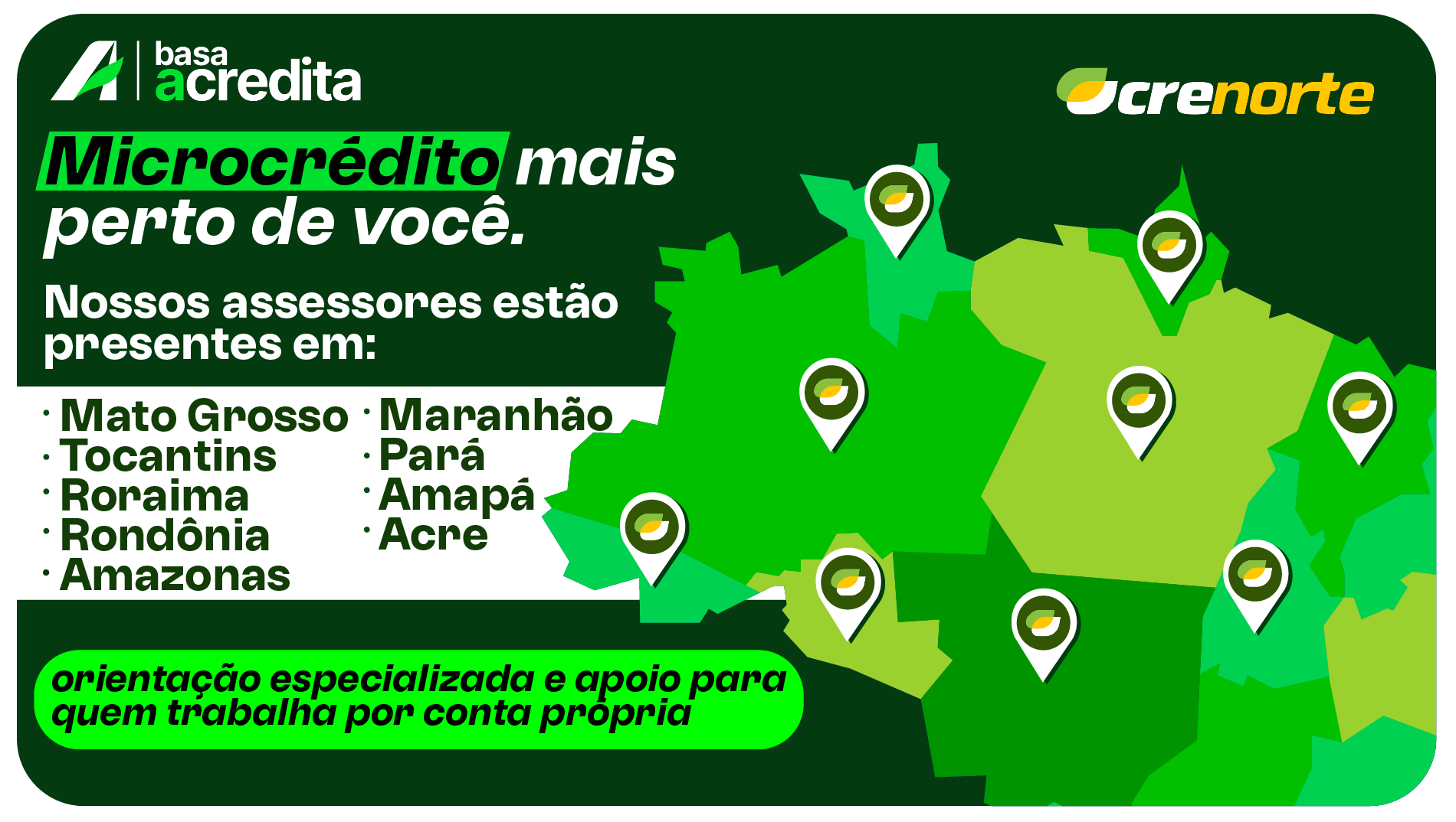 Mapa de atuação Crenorte
